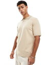【送料無料】 スリードベア メンズ ポロシャツ トップス Threadbare cotton rich polo top in beige BEIGE