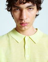 【送料無料】 トップマン メンズ ポロシャツ トップス Topman linen mix knitted polo in lime Lime