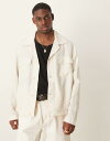 【送料無料】 マンゴ メンズ シャツ トップス Mango linen mix overshirt in ecru ECRU