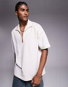 【送料無料】 エイソス メンズ ポロシャツ トップス ASOS DESIGN oversized linen look rib knit polo shirt ...
