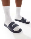 【送料無料】 ジャック アンド ジョーンズ メンズ サンダル シューズ Jack & Jones logo slides in navy Navy Blazer