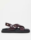 【送料無料】 エイソス メンズ サンダル シューズ ASOS DESIGN sandals in burgundy faux crocodile Burgund...