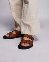 【送料無料】 エイソス メンズ サンダル シューズ ASOS DESIGN two strap sandals in tan Tan