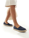 【送料無料】 エイソス メンズ サンダル シューズ ASOS DESIGN slip on espadrilles in navy canvas Navy