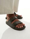 【送料無料】 ボス オレンジ メンズ サンダル シューズ BOSS Surfley logo moulded sandals in dark green Dar...