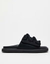 【送料無料】 エイソス メンズ サンダル シューズ ASOS DESIGN neoprene tech slide sandals in black Black