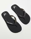 【送料無料】 カルバンクライン メンズ サンダル シューズ Calvin Klein Jeans logo flip flops in black Black/...