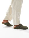 【送料無料】 ジャック アンド ジョーンズ メンズ サンダル シューズ Jack & Jones suede mules in green Khaki