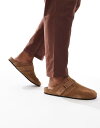 【送料無料】 ジャック アンド ジョーンズ メンズ サンダル シューズ Jack & Jones suede mules in tan Cognac