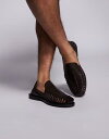 【送料無料】 エイソス メンズ サンダル シューズ ASOS DESIGN woven fisherman sandals in brown leather B...