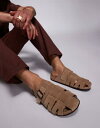 【送料無料】 エイソス メンズ サンダル シューズ ASOS DESIGN fisherman mule sandals in stone suede Ston...