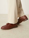 【送料無料】 エイソス メンズ スリッポン・ローファー シューズ ASOS DESIGN loafers in tan leather with tassel ...
