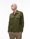 【送料無料】 マンゴ メンズ シャツ トップス Mango premium linen shacket in pale green LIGHT GREEN
