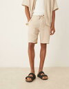 【送料無料】 セレクテッドオム メンズ ハーフパンツ・ショーツ ボトムス Selected Homme textured shorts in cream - part of a set Oatmeal