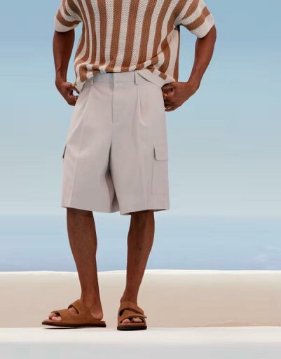 【送料無料】 エイソス メンズ ハーフパンツ・ショーツ ボトムス ASOS DESIGN cargo dress shorts in neutral NEUTRAL