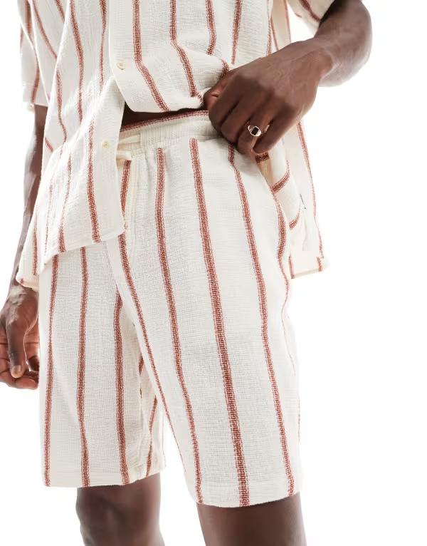 ジャック アンド ジョーンズ メンズ ボトムス ハーフパンツ・ショーツ Jack & Jones texture short red..