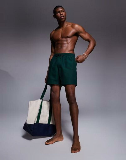 【送料無料】 エイソス メンズ ハーフパンツ・ショーツ 水着 ASOS DESIGN swim shorts in mid length in dark green DARK GREEN 【送料無料】 エイソス メンズ ハーフパンツ・ショーツ 水着 ASOS DESIGN swim shorts in mid length in dark green DARK GREEN
