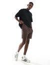 【送料無料】 コットンオン メンズ ハーフパンツ・ショーツ ボトムス Cotton On zigzag knit shorts in chocolate Chocolate Zigzag(4)