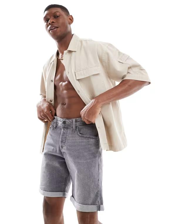 ジャック アンド ジョーンズ メンズ ボトムス ハーフパンツ・ショーツ ショートパンツ デニム Jack & Jones denim shorts wash Gray Denim グレー(4)