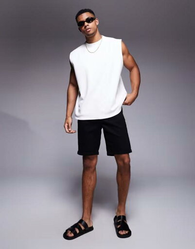 【送料無料】 リバーアイランド メンズ ハーフパンツ・ショーツ ボトムス River Island slim denim shorts in black Black 【送料無料】 リバーアイランド メンズ ハーフパンツ・ショーツ ボトムス River Island slim denim shorts in black Black