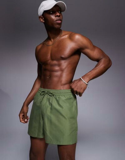 【送料無料】 エイソス メンズ ハーフパンツ・ショーツ 水着 ASOS DESIGN swim shorts in short length in khaki Khaki 【送料無料】 エイソス メンズ ハーフパンツ・ショーツ 水着 ASOS DESIGN swim shorts in short length in khaki Khaki