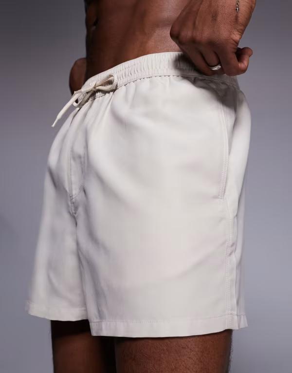 エイソス メンズ 水着 ハーフパンツ・ショーツ 軽量 ショーツ スイム/サーフ Light stone ASOS DESIGN swim shorts in short length in light stone