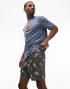 【送料無料】 ルーカ メンズ ハーフパンツ・ショーツ 水着 RVCA barnes elastic waist swim short in black floral print Multi(4)