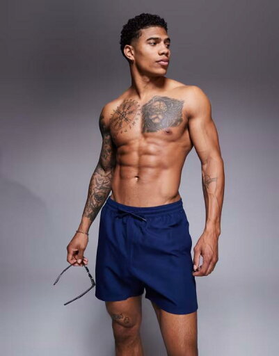 【送料無料】 エイソス メンズ ハーフパンツ・ショーツ 水着 ASOS DESIGN swim shorts in mid length in navy NAVY 【送料無料】 エイソス メンズ ハーフパンツ・ショーツ 水着 ASOS DESIGN swim shorts in mid length in navy NAVY