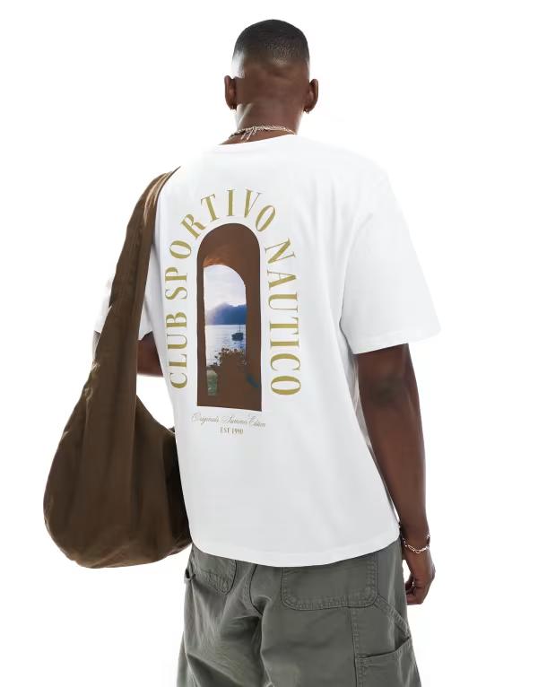 ジャック アンド ジョーンズ メンズ トップス Tシャツ プリント シャツ Jack & Jones oversize back pr..