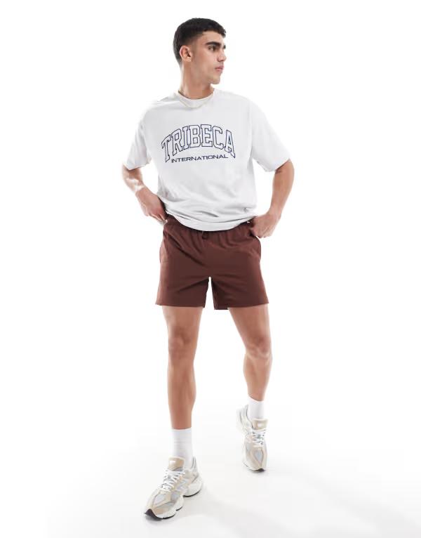 【送料無料】 コットンオン メンズ ハーフパンツ・ショーツ 水着 Cotton On swim shorts in chocolate Chocolate