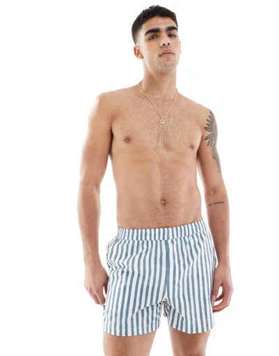 【送料無料】 リバーアイランド メンズ ハーフパンツ・ショーツ 水着 River Island Swim Shorts In Navy Stripe BLUE 【送料無料】 リバーアイランド メンズ ハーフパンツ・ショーツ 水着 River Island Swim Shorts In Navy Stripe BLUE