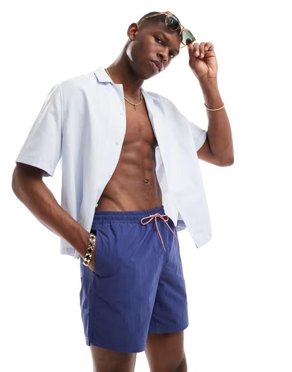 【送料無料】 ファーラー メンズ ハーフパンツ・ショーツ 水着 Farah Colbert swim shorts in mid blue Blue