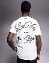 【送料無料】 シックスジュン メンズ Tシャツ トップス Sixth June french motif back print t-shirt in white WHITE
