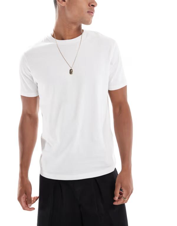 【送料無料】 エイソス メンズ Tシャツ トップス ASOS DESIGN essential 5 pack crew neck t-shirts in white WHITE