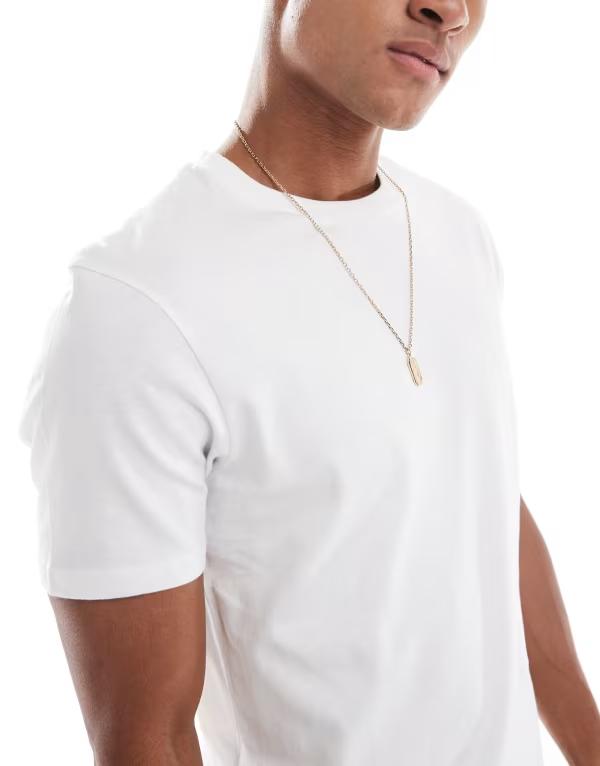 【送料無料】 エイソス メンズ Tシャツ トップス ASOS DESIGN essential 5 pack crew neck t-shirts in white WHITE