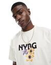 【送料無料】 コットンオン メンズ Tシャツ トップス Cotton On boxy fit t-shirt with new york graphic in cream CREAM