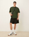 【送料無料】 エイソス メンズ Tシャツ トップス ASOS DESIGN oversized T-shirt in green textured stripe Multi