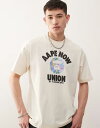 【送料無料】 ベイシング エイプ メンズ Tシャツ トップス Aape by A Bathing Ape logo union t-shirt in off white CREAM