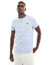 【送料無料】 フレッドペリー メンズ Tシャツ トップス Fred Perry twin tipped t-shirt in blue LGHSMO/PTRBL/NY
