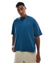 【送料無料】 エイソス メンズ Tシャツ トップス ASOS DESIGN heavyweight oversized boxy t-shirt in turquoise Deep dive