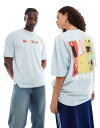 【送料無料】 エイソス レディース ベスト トップス ASOS DESIGN unisex oversized license t-shirt with The Spice Girls prints in baby blue Baby blue
