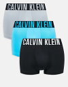 【送料無料】 カルバンクライン メンズ トランクス アンダーウェア Calvin Klein Intense Power 3 pack briefs in bl...