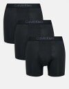 【送料無料】 カルバンクライン メンズ ボクサーパンツ アンダーウェア Calvin Klein Ultra Soft Modal 3 pack boxer briefs in black BLACK BLACK BLACK