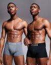【送料無料】 エイソス メンズ トランクス アンダーウェア ASOS DESIGN 2-pack hipsters with printed waistband...