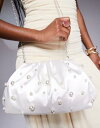 【送料無料】 トゥルーデカデンス レディース クラッチバッグ バッグ True Decadence pillow clutch bag with pearl embellishments in ivory IVORY