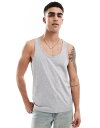 【送料無料】 エイソス メンズ ベスト トップス ASOS DESIGN essential tank top in heather gray Gray Heather