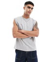 【送料無料】 エイソス メンズ ベスト トップス ASOS DESIGN heavyweight oversized tank in gray heather Gray Heather