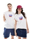 【送料無料】 エイソス レディース ベスト トップス ASOS DESIGN unisex oversized licensed tank top with F...