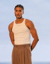 【送料無料】 エイソス メンズ ベスト トップス ASOS DESIGN heavyweight muscle fit tank top with high neck in white WHITE