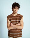 【送料無料】 トップマン メンズ ベスト トップス Topman relaxed crochet tank with metallic yarn in brow...